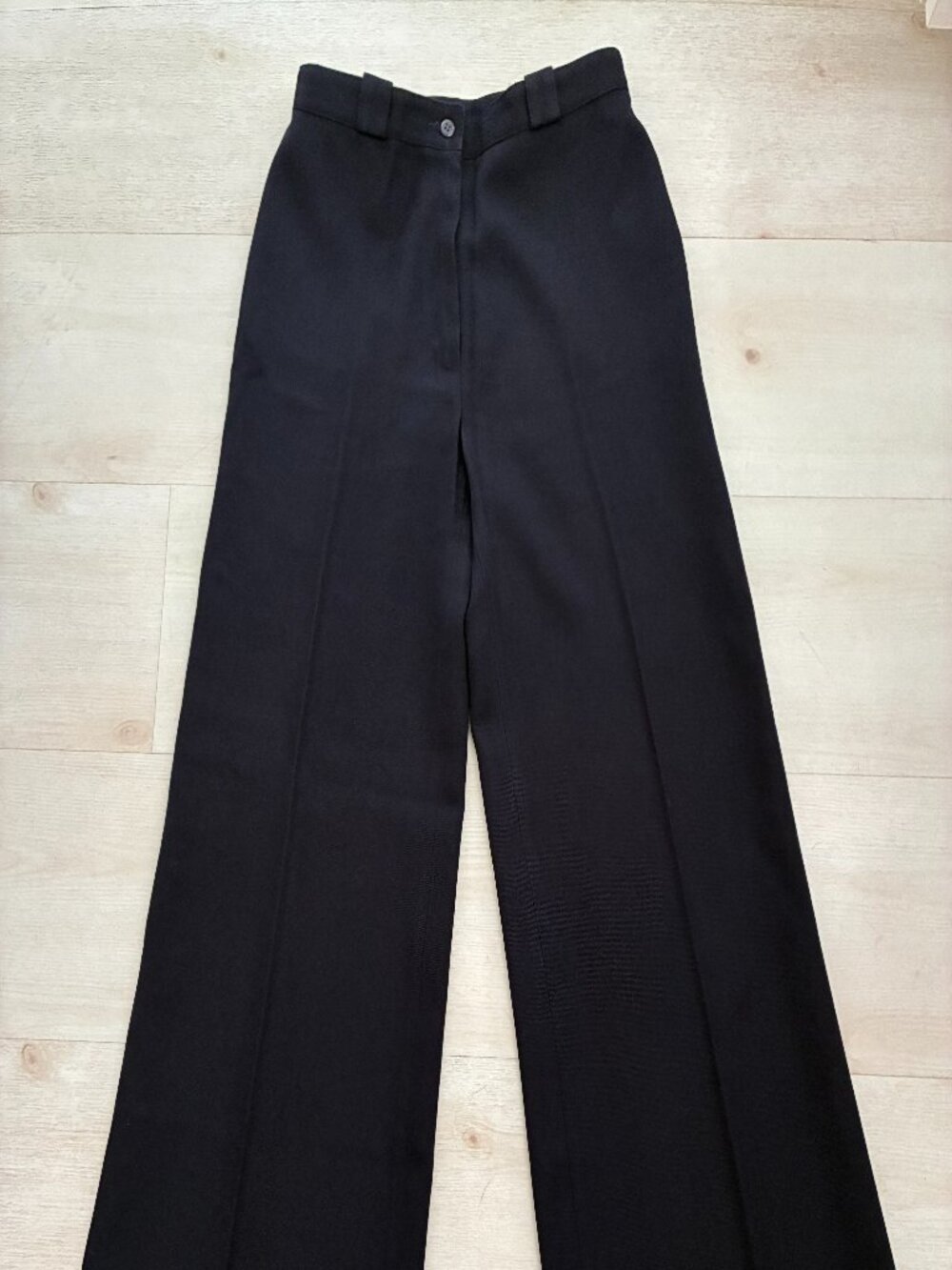 VTG Le Painty Paris Wide Leg Trousers Navy French Tailored Creased Pant Size 6